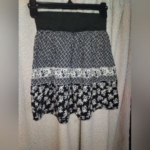 Black floral skirt
